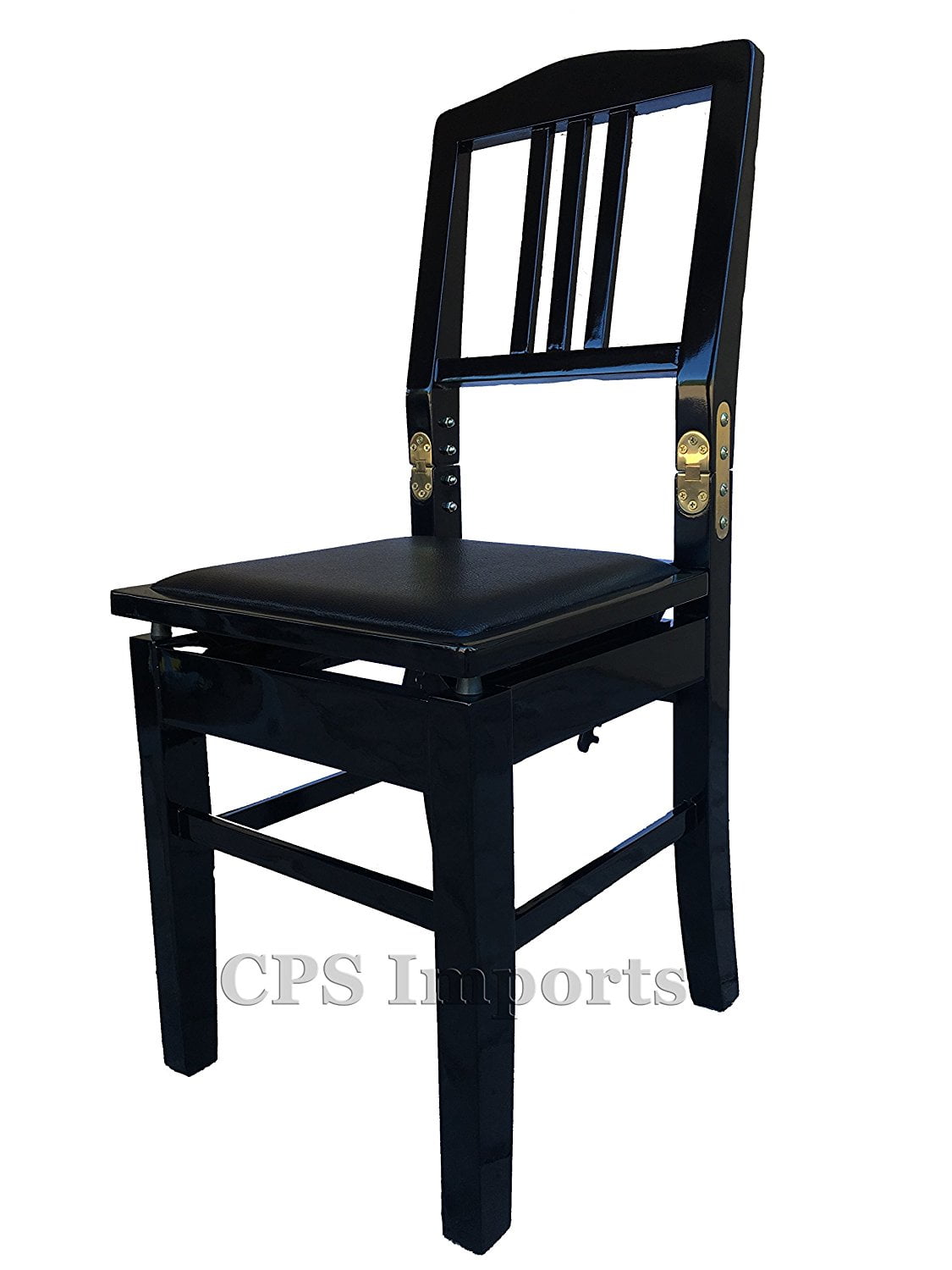 CPS Adjustable Piano Chair Bench with Back in Ebony