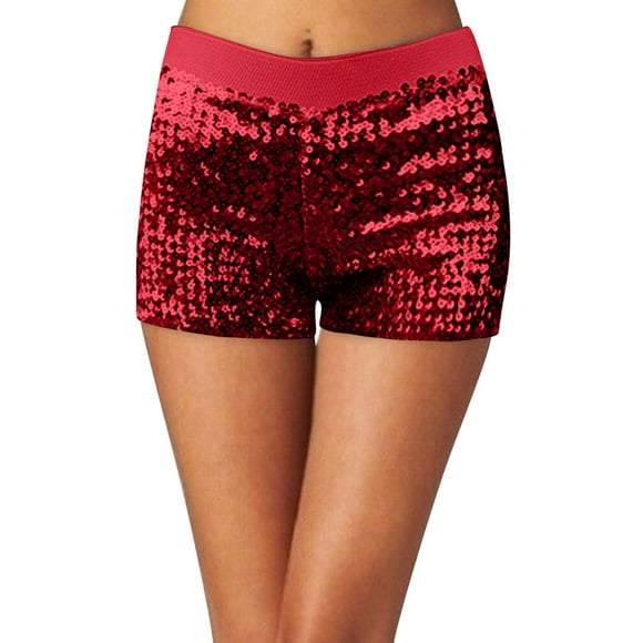 2025 Puawkoer girl shorts 1PC Pants Womens Lounge Shorts Running Shorts Women Womens Exercise Shorts Women's Jean Shorts Pull Shorts Women Women Sequins Shorts Disco Hot Pants Shiny Glitter Jazz Min