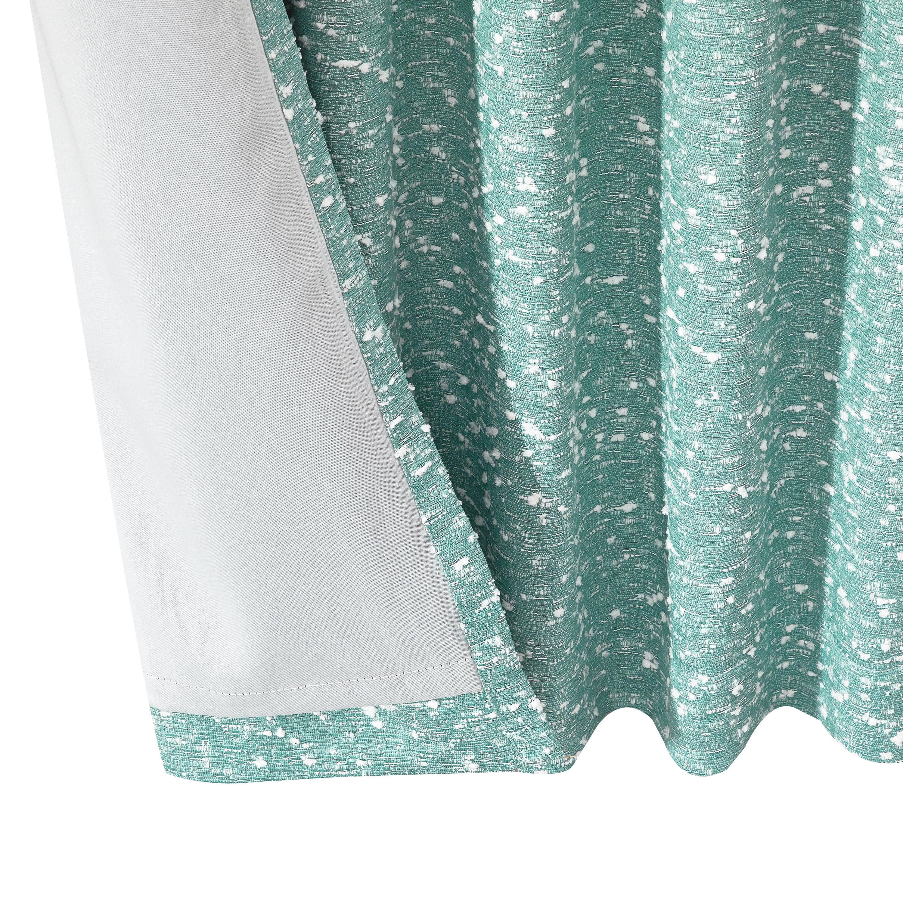 (2 pack) Better Homes & Gardens Boucle Blackout Curtain Panel, 1-Piece, Aqua, 50" W x 108" L