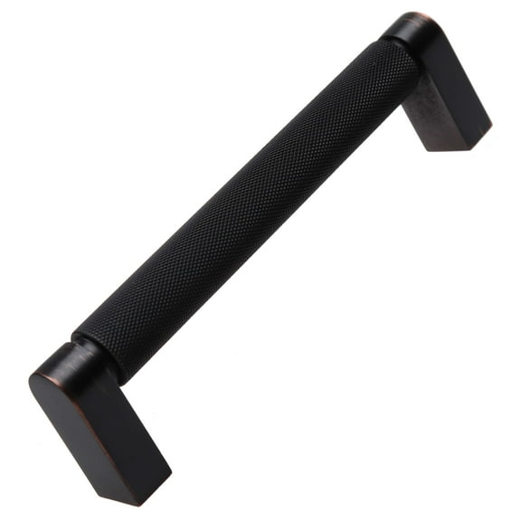GlideRite 5" Screw Spacing Oil Rubbed Bronze Solid Knurled Bar Pull Cabinet Hardware Handle
