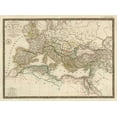 thumbnail image 2 of Brue, Adrien Hubert 24x19 Gold Ornate Wood Framed with Double Matting Museum Art Print Titled - Empire Romain sous Constantin, 1822, 2 of 4