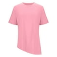 thumbnail image 7 of Women's Short Sleeve Workout Shirts Crewneck Yoga Running Tops Side Split High Low Hem Gym Tees Sportswear (S, Pink), 7 of 7