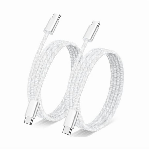 WEEKS 3FT Woven Charger Cable for Apple, USB C to USB C Cable 60W Braided Type C Fast Charging Cord Compatible for iPhone 16/16 Plus/16 Pro/16 Pro Max/iPhone 15/15 Pro Max/iPad Pro/AirPods (2 Pack)