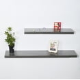 thumbnail image 3 of Set of 2 Modern and Contemporary Black Oak Floating Shelf, 3 of 4