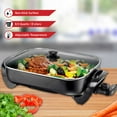 Brentwood 16" Electric Skillet with Glass Lid NonStick, Adjustable