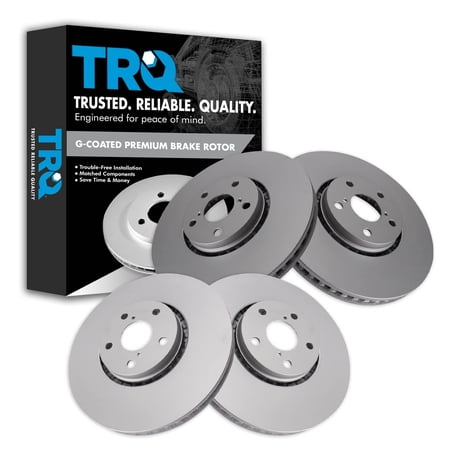 TRQ Front Brake Rotors Set Vented Premium G-Coated Fits Select 2007-2011 Lexus GS350 2006-2007 GS430 GS450h 2008-2011 GS460 2016-2017 IS200t 2018-2019 IS300 2006-2020 IS350