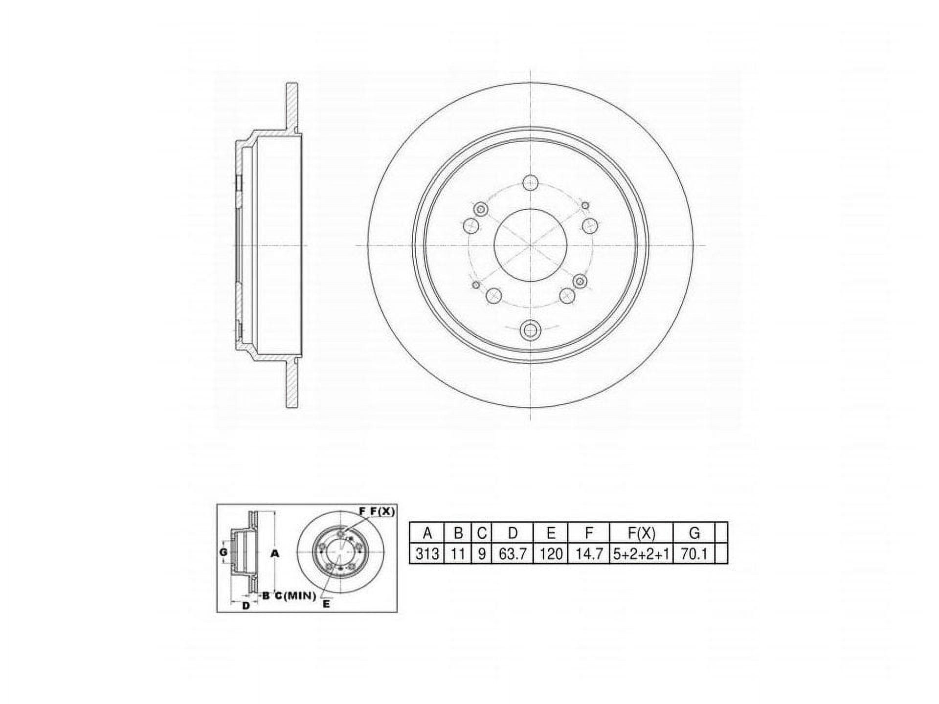 UltraHC Coated High Carbon Brake Rotor, Rear UR001460, Honda Odyssey 2010-2005