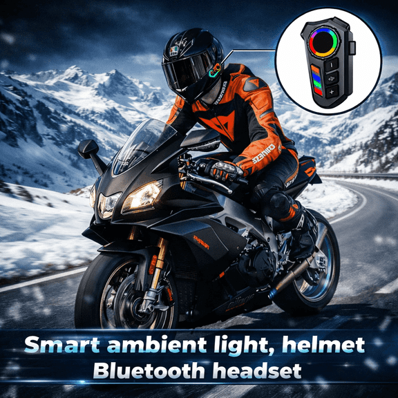 Ourlife Motorcycle Helmet Bluetooth Headset K06, Dual Ear Wireless Headphones with CVC Noise Reduction, IPX8 Waterproof, 40H Playtime, Voice Assistant, Glove-Friendly Buttons