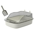 thumbnail image 5 of perfeclan Large Cat Kitten Litter Sand Basin Cartoon Shape Large Bed Pan Cat Sandbox High Sides Cat gray, 5 of 9