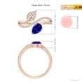 thumbnail image 5 of ANGARA Natural Tanzanite and Diamond Bypass Ring with Leaf Motif in 14K Rose Gold for Women (Size-7x5mm) | December Birthstone, Birthday, Anniversary, Jewelry Gift for Women | Natural Tanzanite Ring, 5 of 9