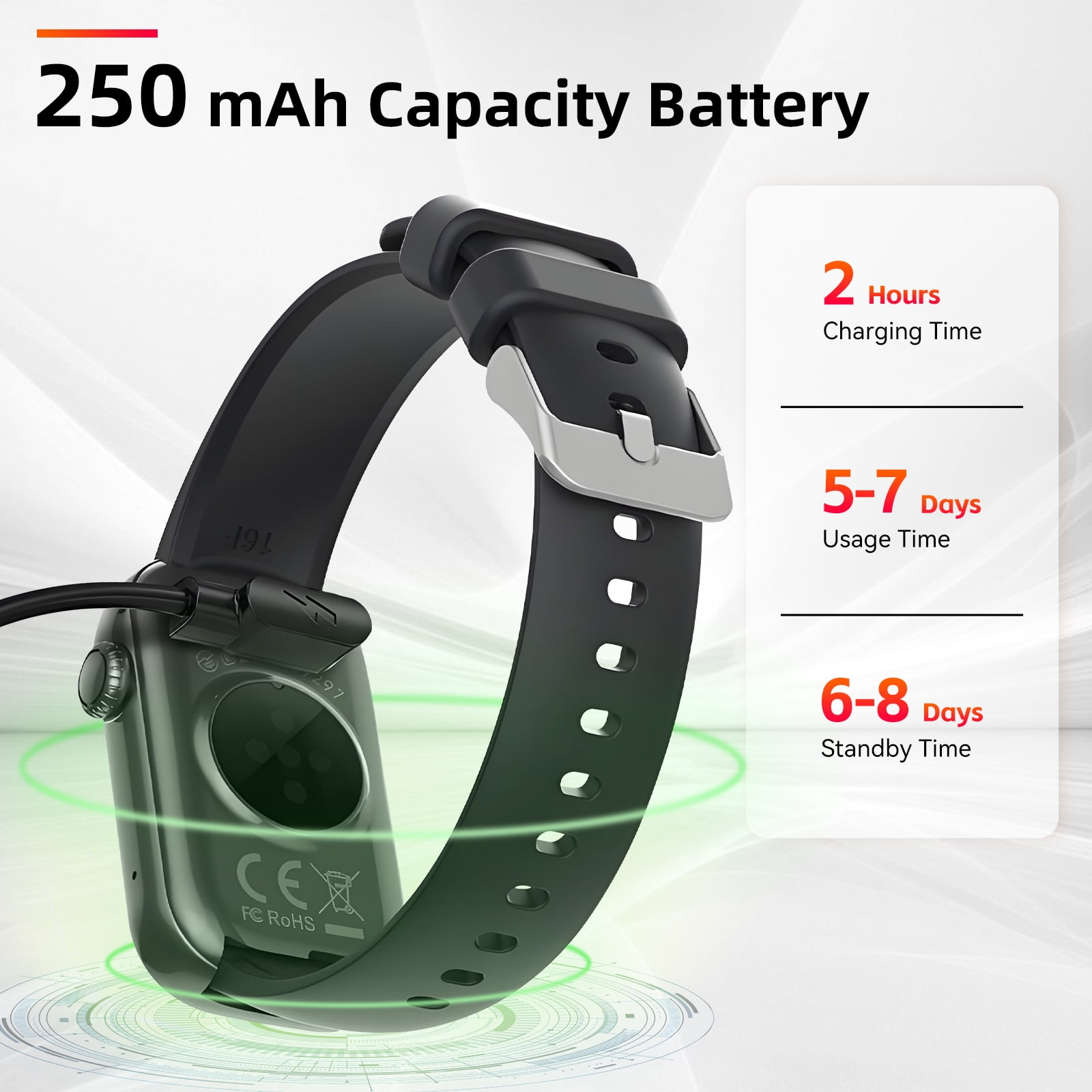 Pakrys QS50 Smart Watch for Women with 1.47” Full Touch Screen Smartwatch with Bluetooth Call 100+ Sports Modes Fitness Tracker with IP68 Waterproof for iOS Android