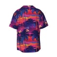 thumbnail image 2 of Wukai Retro Palms Men's Casual Short-Sleeve Button Down Shirt - Lightweight Summer Dress Shirt for Daily Wear-Large, 2 of 7