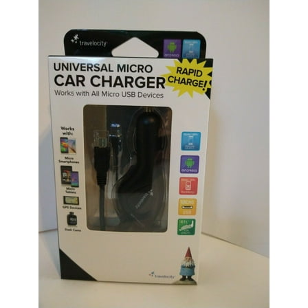 Travelocity Car Charger - 12V, Micro and Mini USB, Black