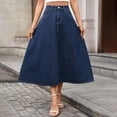 thumbnail image 4 of HBGVBA Women Casual Denim Skirts,High Waist A Line Long Skirt Loose Style with Buttons and Pockets for Daily Wear, 4 of 5