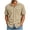 Khaki, variant on Cotton Shirts for Men Button Down Short Sleeve T Shirts with Pockets Casual Vintage Lapel Beach Shirt for Vacation Black S