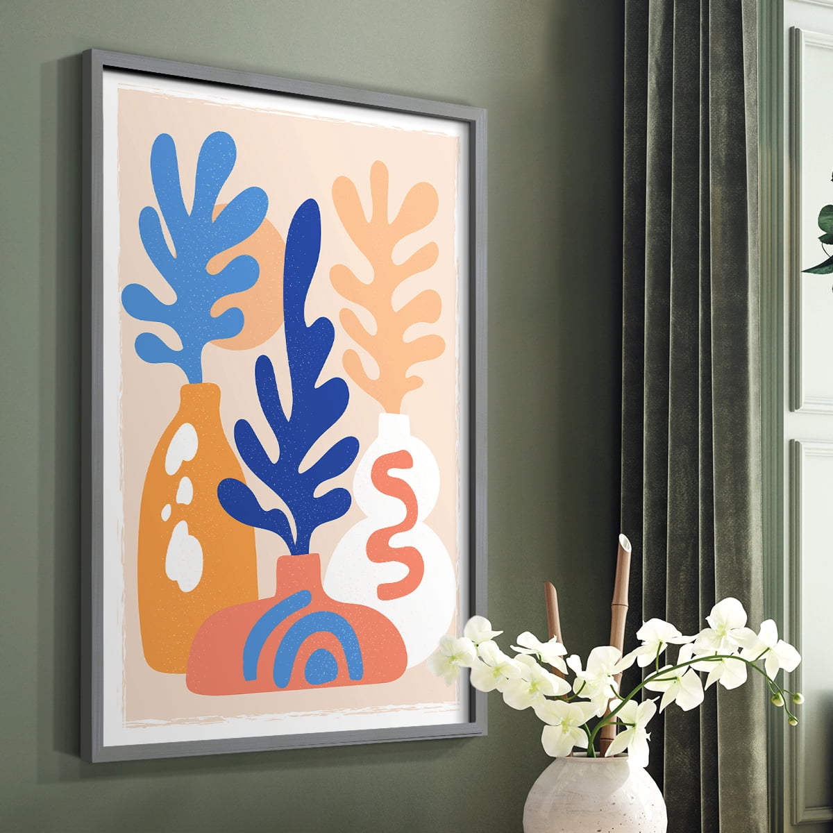 Matisse CCCLXI in Gray Solid Wood 8 x 10 Framed Print
