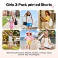 thumbnail image 5 of Actgleam 3-Pack Girls Shorts Summer Printed Active Shorts with Side Pockets & Elastic Waist,Size 6-13Y, 5 of 8