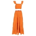 thumbnail image 3 of DHFJKG Women's 2 Piece Outfits Summer Maxi Skirt Sets Sleeveless Square Neck Slim Fit Crop Top High Rise Long Skirts Matching Set Stylish Outfit, 3 of 4