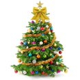 thumbnail image 3 of Nœud Pailleté Décoration de Sapin de Noël Couronne Nœuds, Or, 25 * 27, 3 of 5
