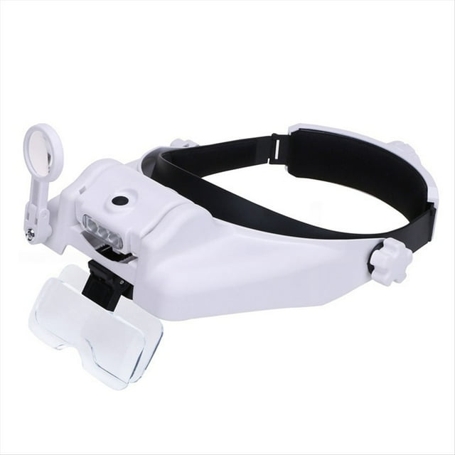 Gafas con Diadema y Lupa LED, 5 Lentes Intercambiables Individuales para ReparacióN de Herramientas, Soldadura, Lectura y JoyeríA.