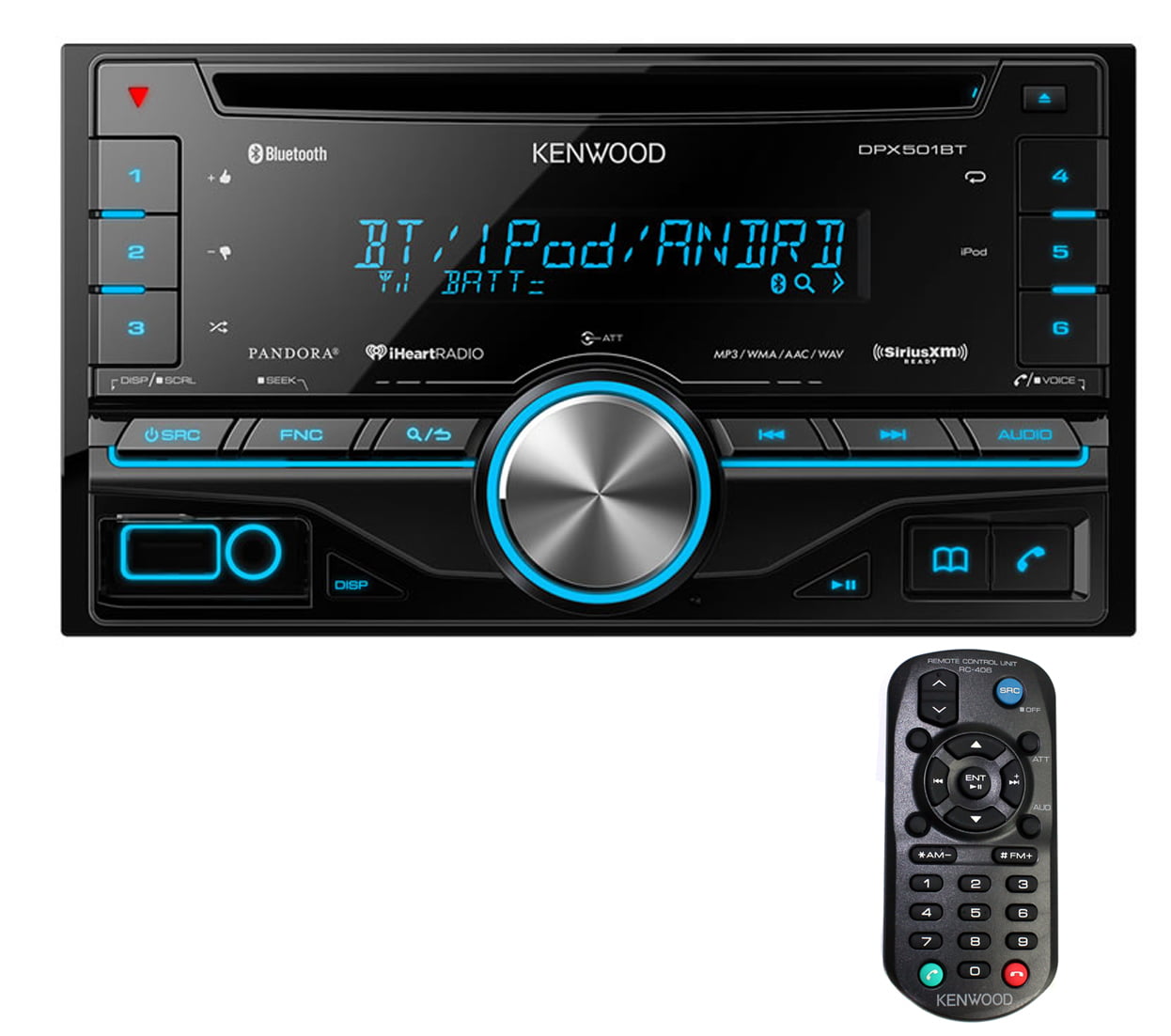 New Kenwood DPX501BT Double Din Bluetooth CD Player Aux Hands Free Car