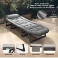 thumbnail image 5 of Folding Bed for Adults with Mattress, Portable Camping Cot with 6 Adjustable Backrests, Heavy Duty Foldable Guest Bed, Gray, 5 of 8