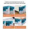 thumbnail image 6 of Watercolor Beach Wave Ruffle Bed Skirt King Size Abstract Blue Ocean Adjustable Elastic Dust Bed Skirts Wrap Around Bedskirt Wrinkle Free Easy Fit with 18 Inch Drop, 6 of 8
