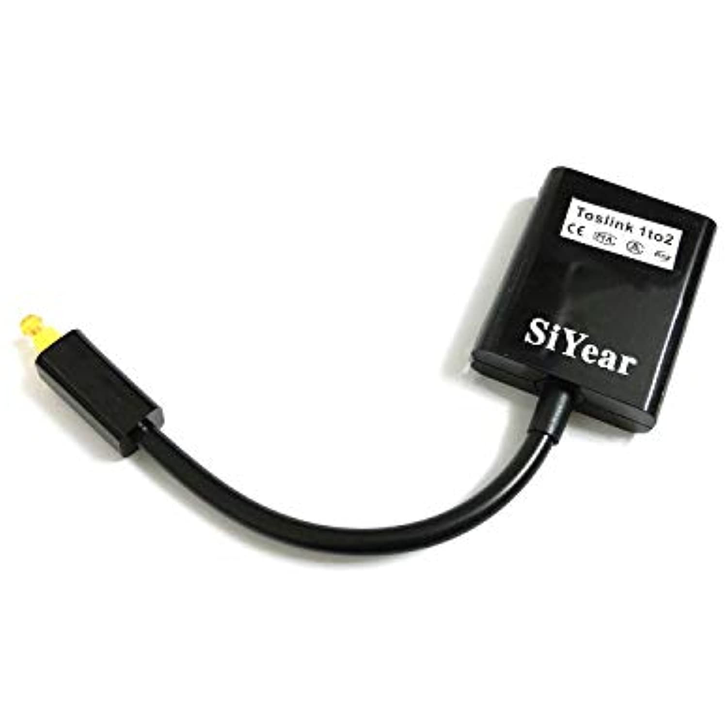 SiYear 1 in 2 Out Digital Toshlink Fiber Audio Optical Splitter Cable ，Fiber Optic Adapter，Fiber Converter 0.2M Audio Adapter Cable 
