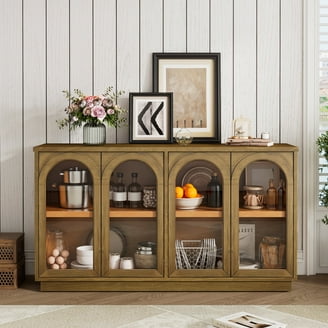 MONSLIPA Accent Cabinet with Doors, Wood Credenza Sideboard Buffet