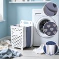 thumbnail image 4 of Foldable Hanging Laundry Basket Wall Mount Dirty Clothes Hamper Collapsible Storage Bin for Bathroom Bedroom 14.17x11x5.9 Inch, 4 of 6