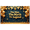 thumbnail image 3 of Glitter Design Birthday Banner Metallic Balloons Event Decoration The Man The Myth The Legend Banner for Birthday Party Father's Day Retirement Celebration, 3 of 8