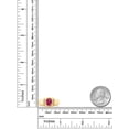 thumbnail image 5 of Gem Stone King Men's 18K Yellow Gold Plated Silver Red Created Ruby and White Created Sapphire Ring  for Men | 1.56 Cttw | Available in Size 9, 10, 11, 12, 13, 5 of 6