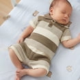 thumbnail image 6 of Rhuody 12-18 Months Toddler Boy Outfits Short Sleeve Summer Striped Knit Short For Kids Beachwear Tee & Shorts Ensemble Durable Wear Khaki, 6 of 8