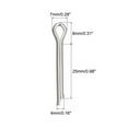 thumbnail image 2 of Unique Bargains Split Cotter Pin, Fixation à Clip en Acier Inoxydable 4x25mm Raccord Argent 30Pack, 2 of 5