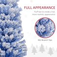 thumbnail image 4 of HOMCOM 6ft Snow Flocked Pencil Christmas Tree, Artificial Slim Xmas Tree with Realistic Branch Tips, Folding Metal Stand, Blue, 4 of 8