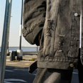 thumbnail image 4 of Frnrwgo Men's Denim Jacket Loose Fit Button Front Ripped Multi-Pocket Casual Streetwear Outerwear, 4 of 5