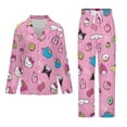 thumbnail image 3 of Hello Kitty Women Pajamas Set Long Sleeve Sleepwear Button Down Nightwear Soft Pjs Set with Pockets, 3 of 7