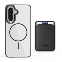 For Samsung Galaxy S25 Magnetic Clear Wallet Phone Case,Magnetic Detachable Card Holder,Compatible with Mag-Safe,Military-Grade Protection,Shockproof Transparent Thin Fit Phone Case,Black