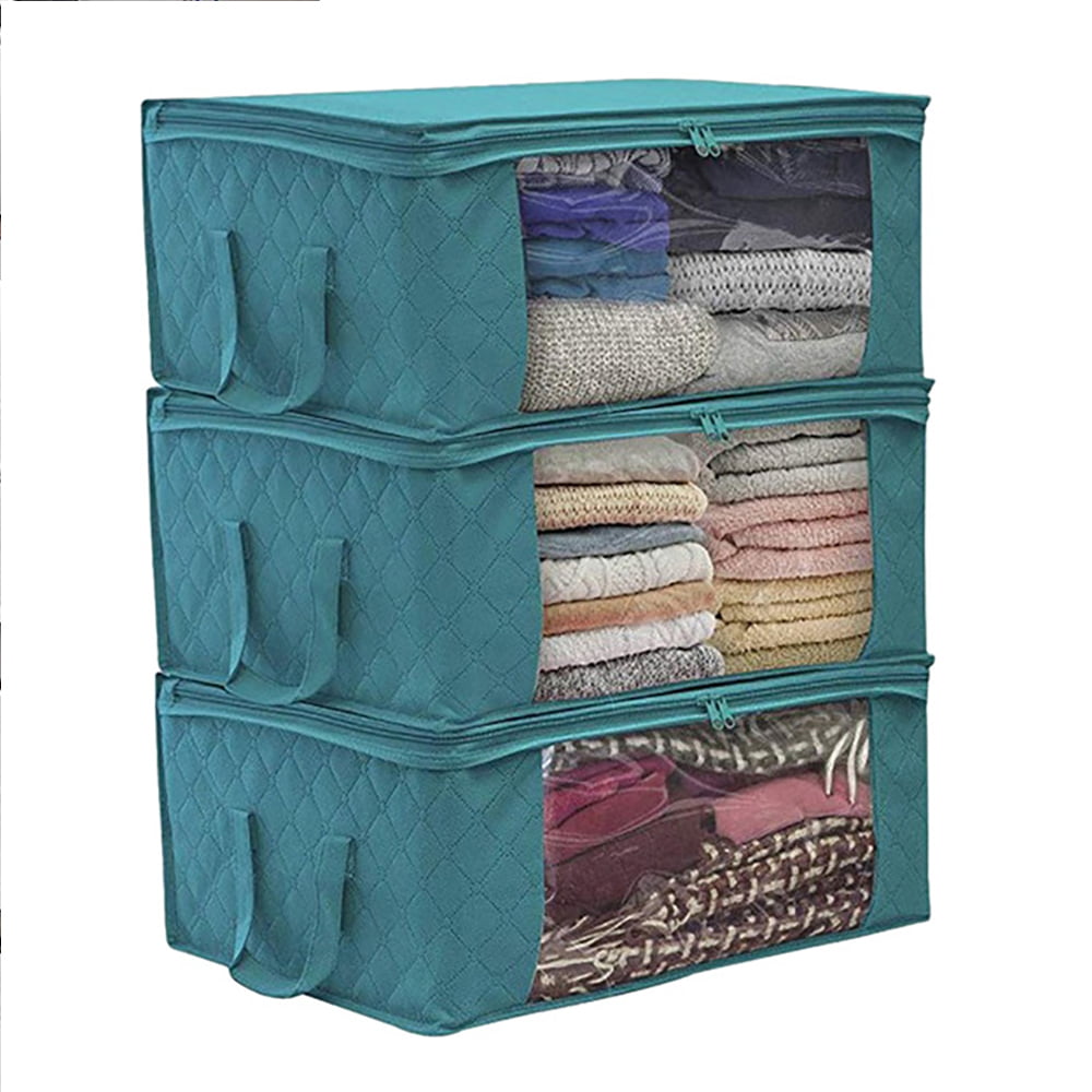 3PCS/Set Foldable Home Closet Storage Bag Organizer Box Clothes Quilt Bags 