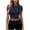 A Navy, variant on Women's Tops Womens Summer Tops Casual Short Sleeve Fashion Women's Casual Solid Color Midriff-Baring Short Sleeve Round-Neck Tops White M