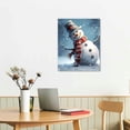 thumbnail image 2 of JEUXUS - Christmas Snowman Wall Art Painting Pictures Festival Art Print On Canvas for Bedroom Living Room Home Wall Decor,Ready to Hang - 16x20 in, 2 of 4