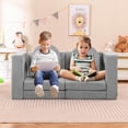 thumbnail image 5 of Infans 8 PCS Modular Kids Play Couch Sofa with Suede Fabric Cover High-Density Foam, 5 of 7
