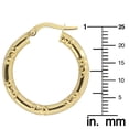 thumbnail image 3 of KoolJewelry 14k Yellow Gold 3x20mm Diamond-cut and High Polish Round Hoop Earrings, 3 of 4
