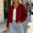 thumbnail image 2 of Sevevn Lightweight Cardigan Sweaters for Women Button Down Long Sleeve Open-Front Cardigan Wine 2XL, 2 of 7
