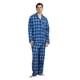 thumbnail image 1 of Apparonia Conjunto de Pijamas para Hombre de Algodón con Cuello con Muesca, Pijamas de Manga Larga para Hombre con Bolsillos y Frente, Fly Azul a Cuadros L, 1 of 7