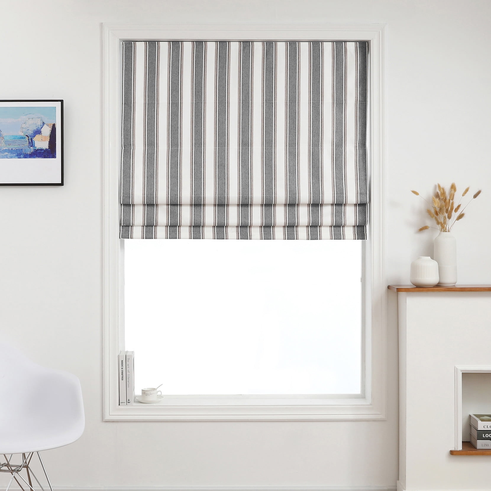 Yarn Dyed Cordless 100 Blackout Roman Shades