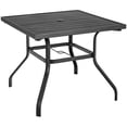 thumbnail image 1 of Gymax Square Patio Dining Table Metal 4-Person Outdoor Table w/ Umbrella Hole, 1 of 5
