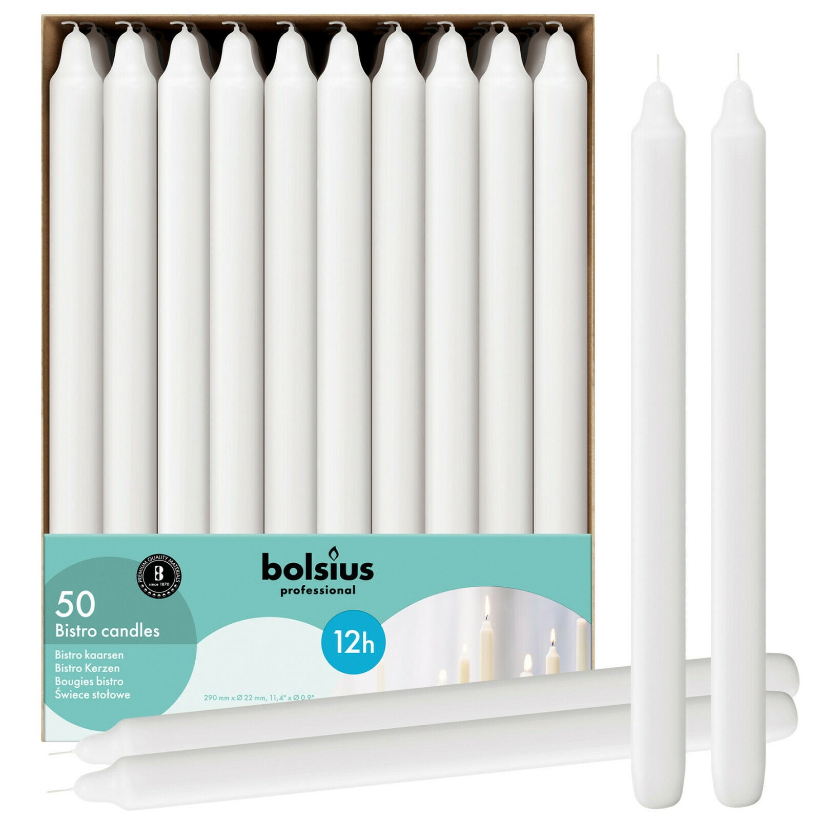 burns very nice Bolsius Ivory Taper Candles 30 in a box 10 Inch Taper Candle 