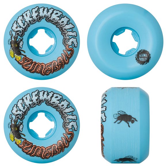 Slime Balls Skateboard Wheels 56mm Screw Balls Speed Balls 99A Blue