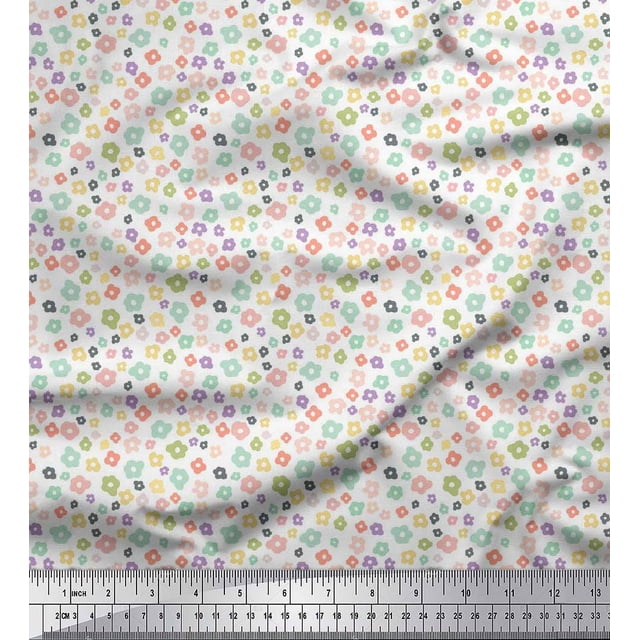 Soimoi Velvet Fabric Flower Artistic Print Fabric by the Yard 58 Inch Wide